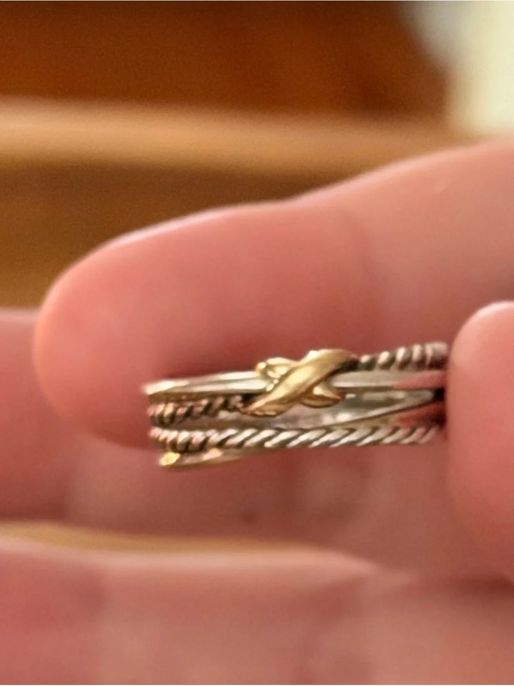 David Yurman X Crossover Ring - Size 8 - Authentic